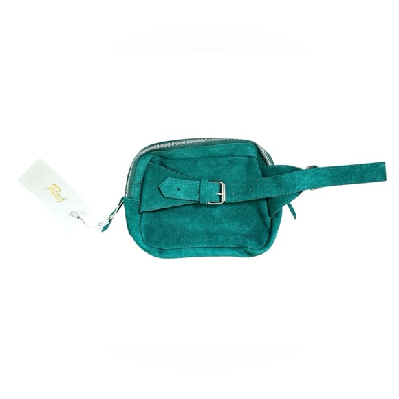 Raj Turquoise Suede Bum Bag - Picture 2 of 4